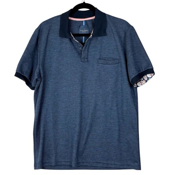 Guide London Smart Polo Blue Shirt Sz XL Hidden Skull Print - Picture 2 of 15